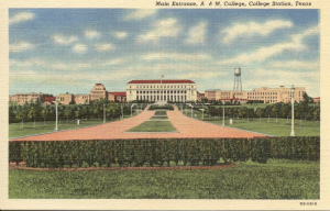 Vintage Post Card - TAMU East Entrance